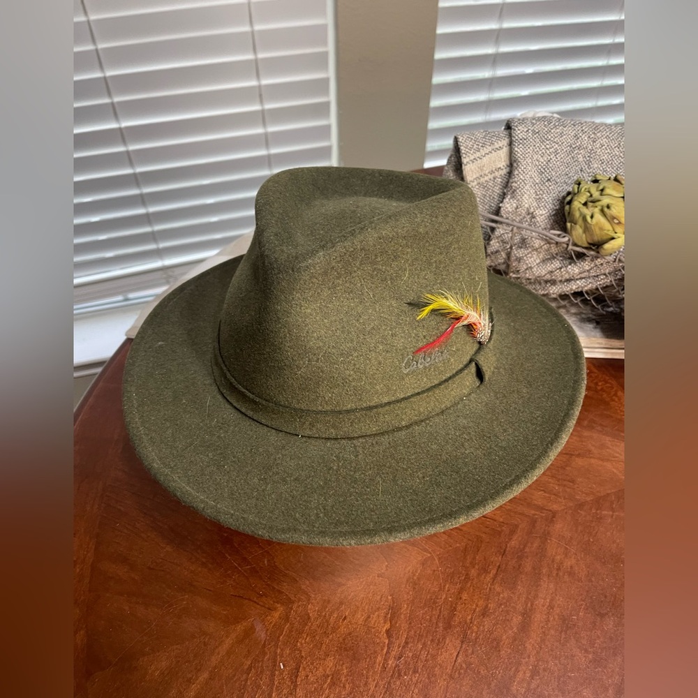 Cabelas Lite Felt Fedora  Wool Packable Water Repellent Hat